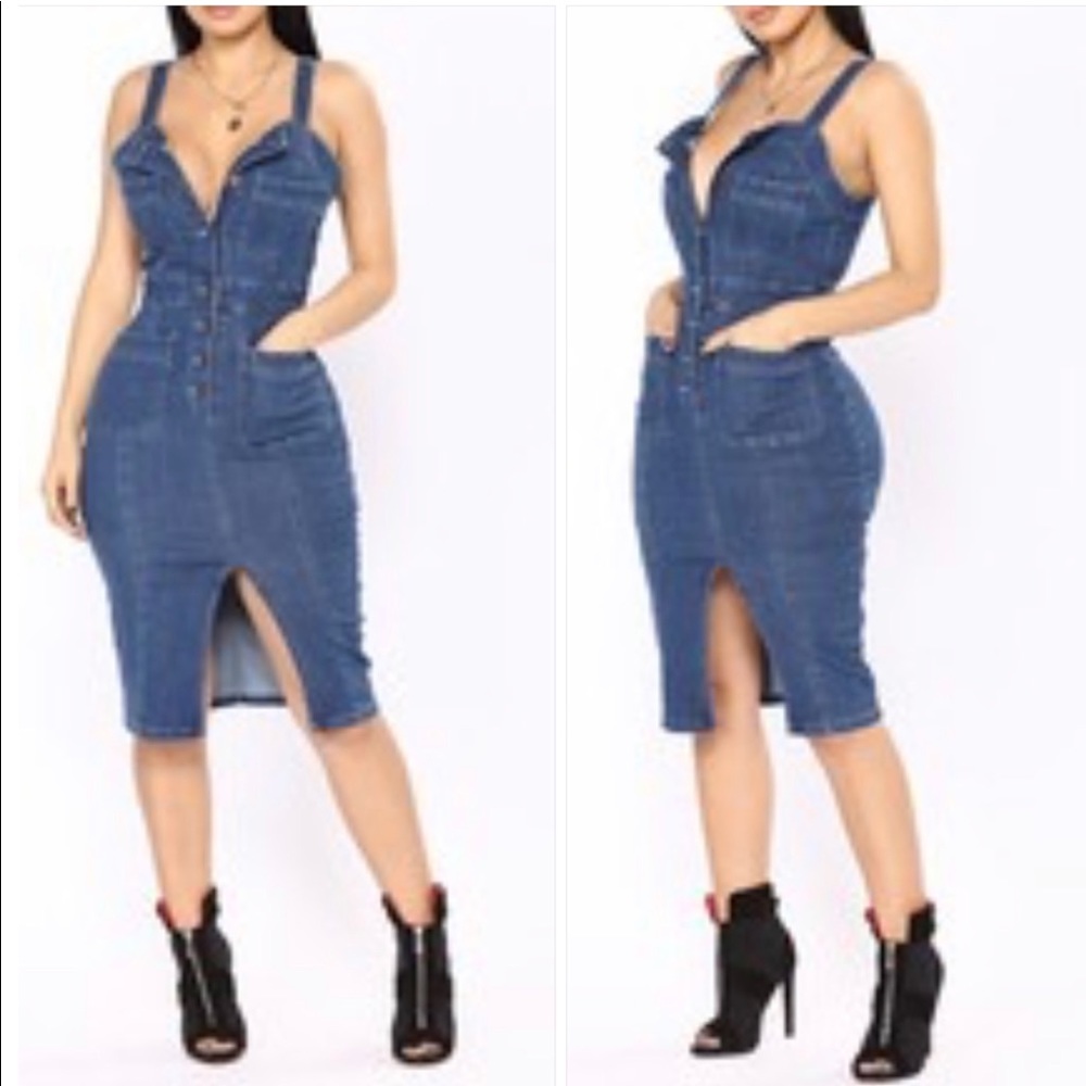 Denim button 👗 dress